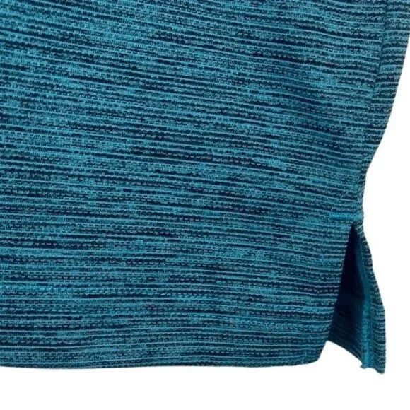 Zella mens Green Driver Performance Golf Polo Marled Teal Porcelain Melange US M - Picture 7 of 9